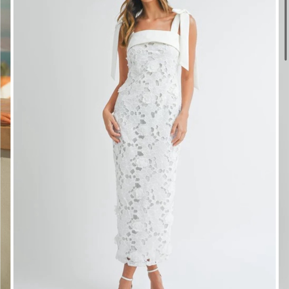 Vici Southern Belle Lace Midi Dress - Off White / S
